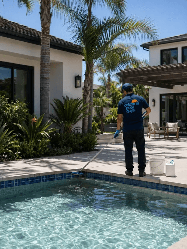 Brushing pool waterline tiles
