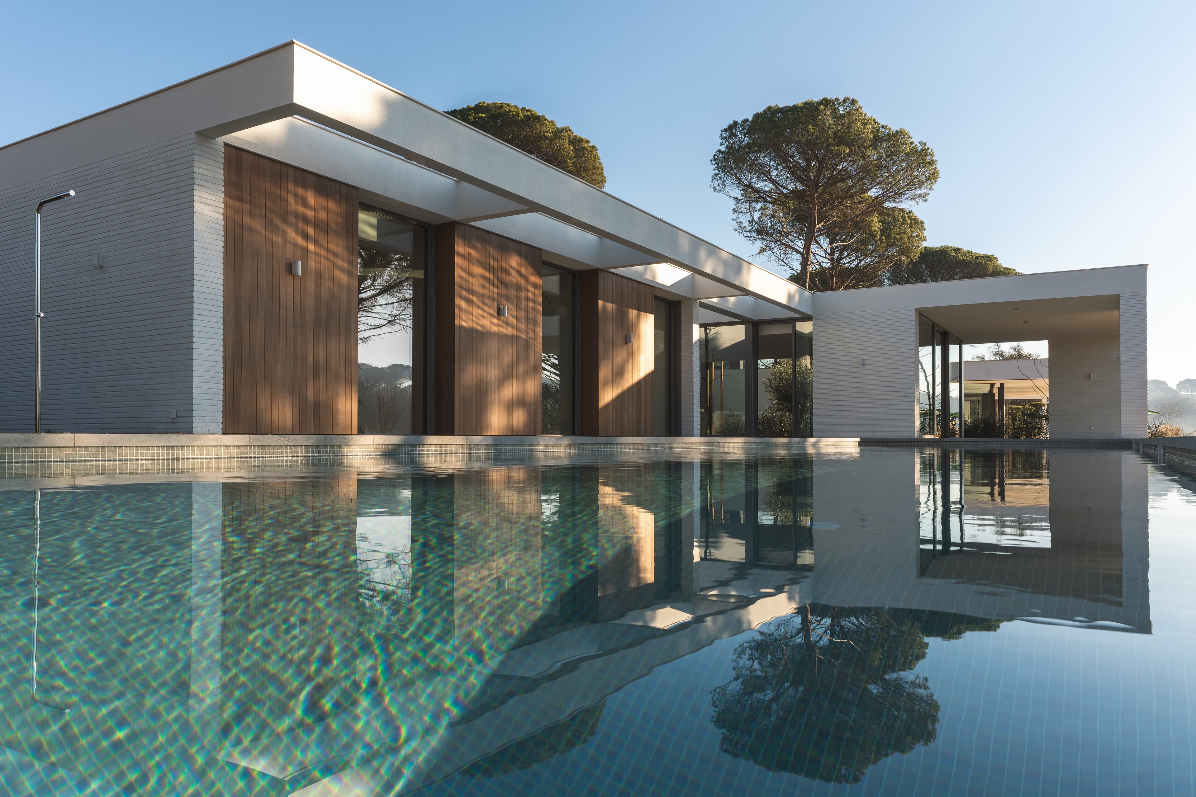 Modern luxury home with pool and patio